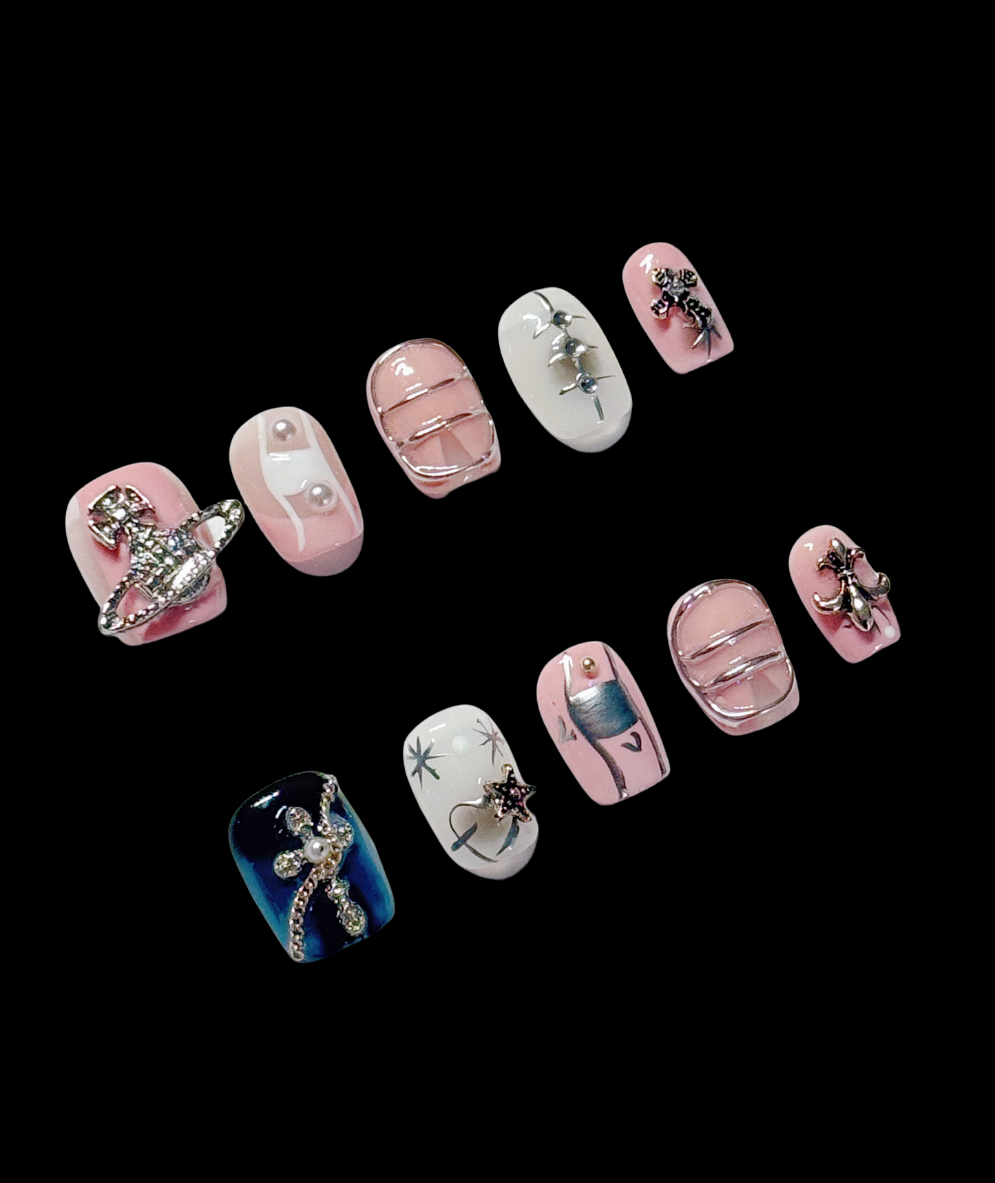 Mixed Charms Jelly Nail Set – Y2K