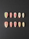 Blush Petal Pearl Press-On Nails | Handmade 3D Floral Pink Almond Nails