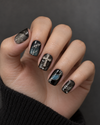 Noir Lace Relic Short Square Press-On Nails