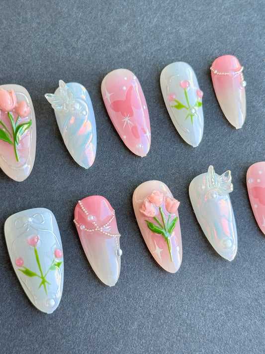 Blush Butterfly & Bloom Nail Art Set