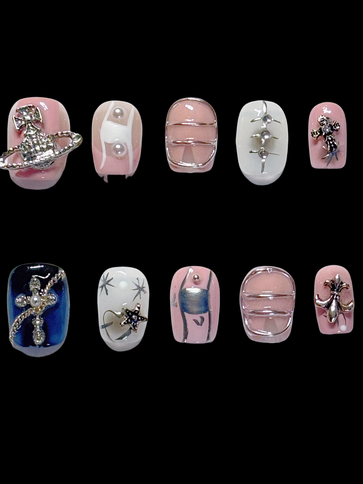 Mixed Charms Jelly Nail Set – Y2K