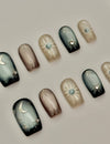 Celestial Dusk – Hand-Painted Press On Nails