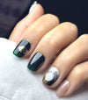 Emerald Eclipse Marble Press-On Nails