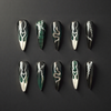 Emerald Chrome Snake Stiletto Press-On Nails