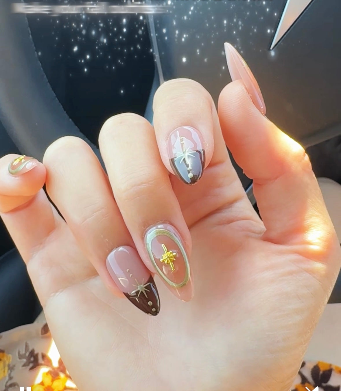 Twilight Stardust-Brown Nude Nails