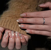 Golden Cross Nude Press-On Nails – Elegant Religious Nail Art Set