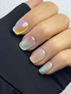 Pastel Rainbow Mist Gradient Nails