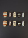 Star Bow Press-On Nails – Brown Cream Retro Cute Nail Set