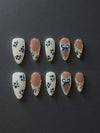 Blue Aura Star Press-On Nails | Soft Gradient Milky Blue Celestial Nails | Handmade by Nailpare