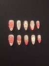 Blush Petal Press-On Nails | Handmade 3D Floral Pearl Nails