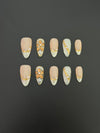 Gilded Blossom Pearl Press-On Nails – Nude & Ivory