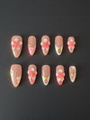 Pink Blossom Luxe Press-On Nails | Handmade 3D Flower French Tip Almond Nails