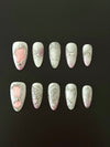 PINK Aura Star Press-On Nails | Soft Gradient Milky Pink Celestial Nails