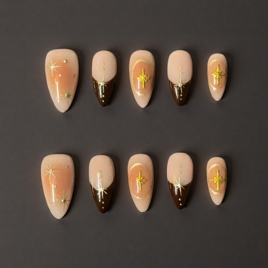 Twilight Stardust-Brown Nude Nails