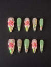 Botanical Bloom Press-On Nails | Handmade Real Dried Flower & 3D Lily Luxury Nails
