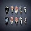 Galactic Noir Nail Set | Black & Silver Chrome with Stars, Chains & 3D Accents