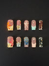 Blush Blossom Garden Press-On Nails | Handmade Floral Pearl Nail Set