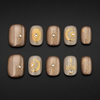 Gilded Celestial Brown Press-On Nails