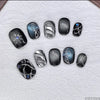 Midnight Orbit Short Squoval Press-On Nails