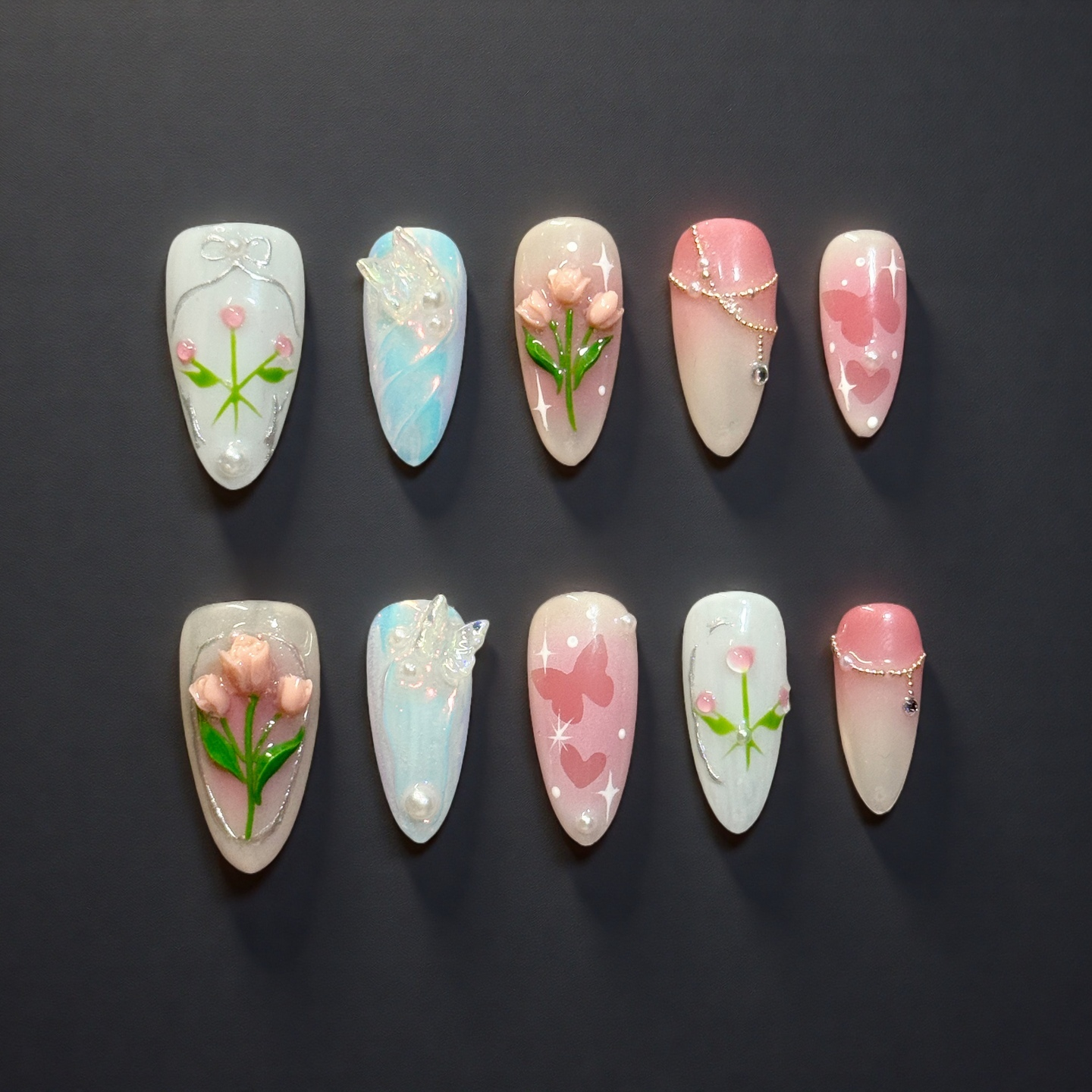 Blush Butterfly & Bloom Nail Art Set